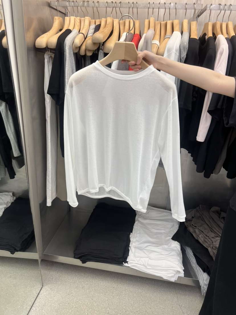ESSENCE韓國直郵實拍女士新品26夏季休閑時尚長袖T恤透明ESSENCE長袖T恤