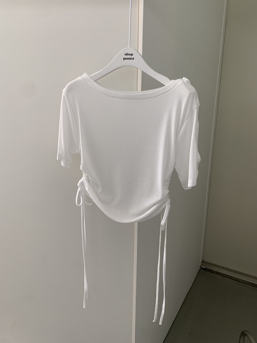SHOP POSTER東大門實拍韓國女裝新款職業推薦26春夏T恤褶皺SHOP_POSTERT恤