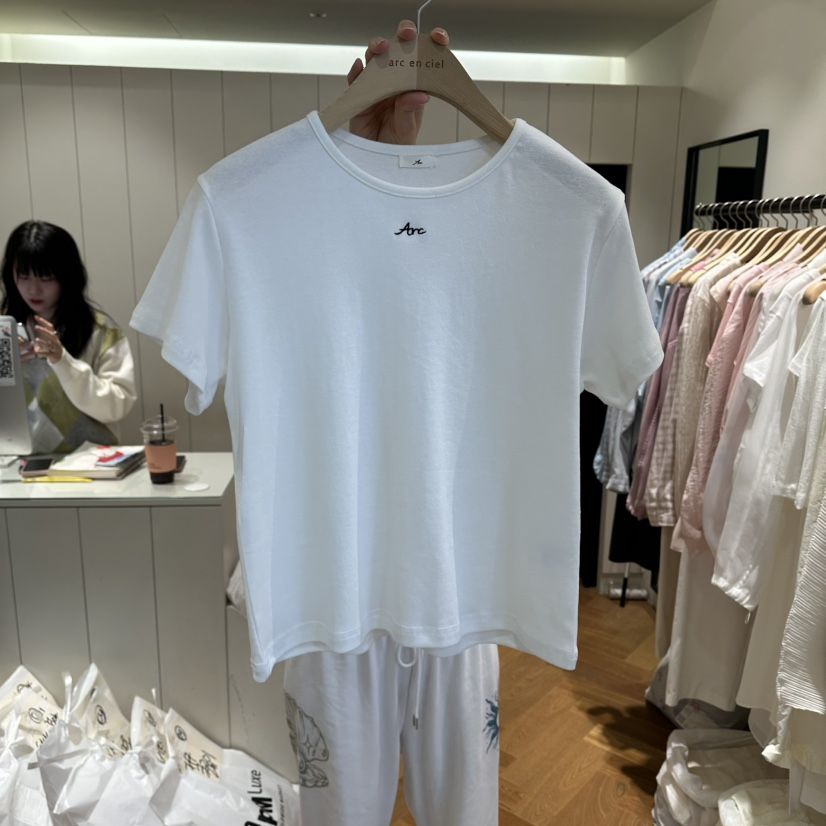 ARC韓國直郵女裝新品26夏季人氣時尚休閑熱賣推薦T恤刺繡ARC EN CIELT恤