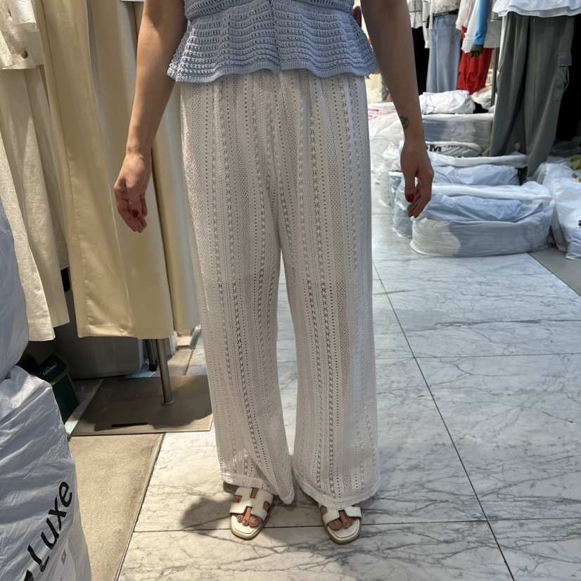 HABLE韓國直郵實拍女裝新品人氣職業熱賣26春夏休閑褲蕾絲HABLE休閑褲