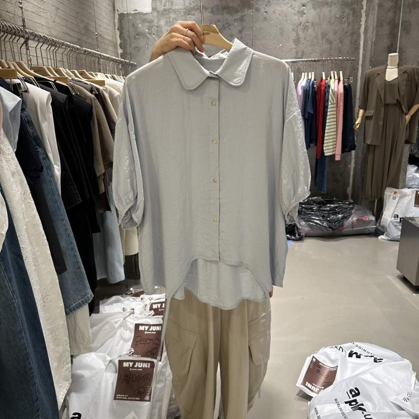 JUNI韓國直郵女裝新款26夏季時尚人氣26春夏休閑襯衫蕾絲衫my juni襯衫/蕾絲衫