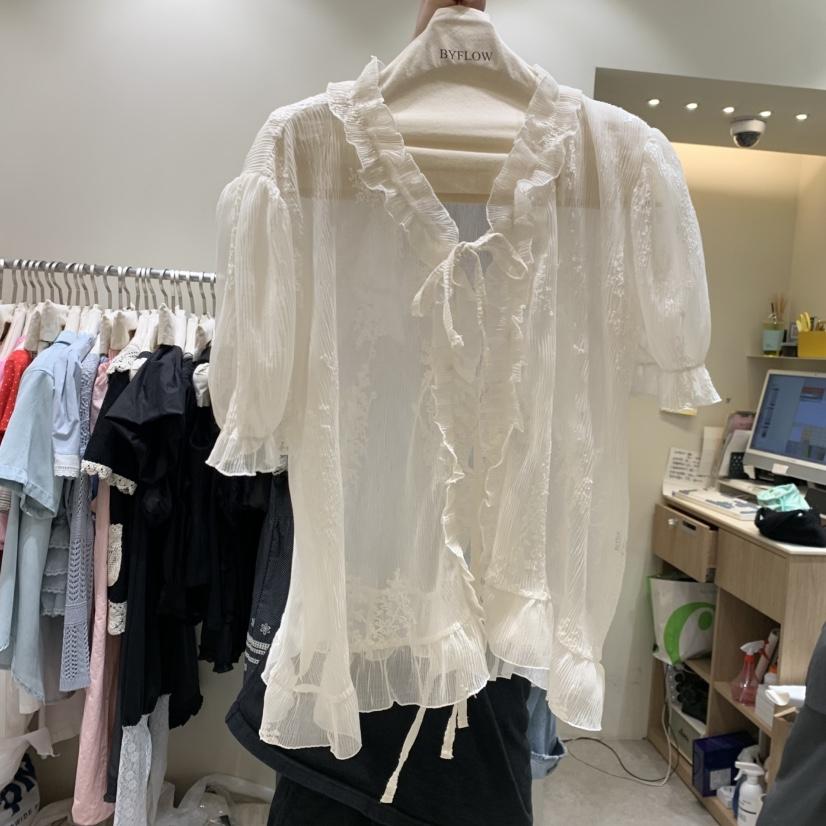 BY FLOW韓國東大門直郵女士新品推薦人氣26春夏襯衫蕾絲衫BY FLOW襯衫/蕾絲衫