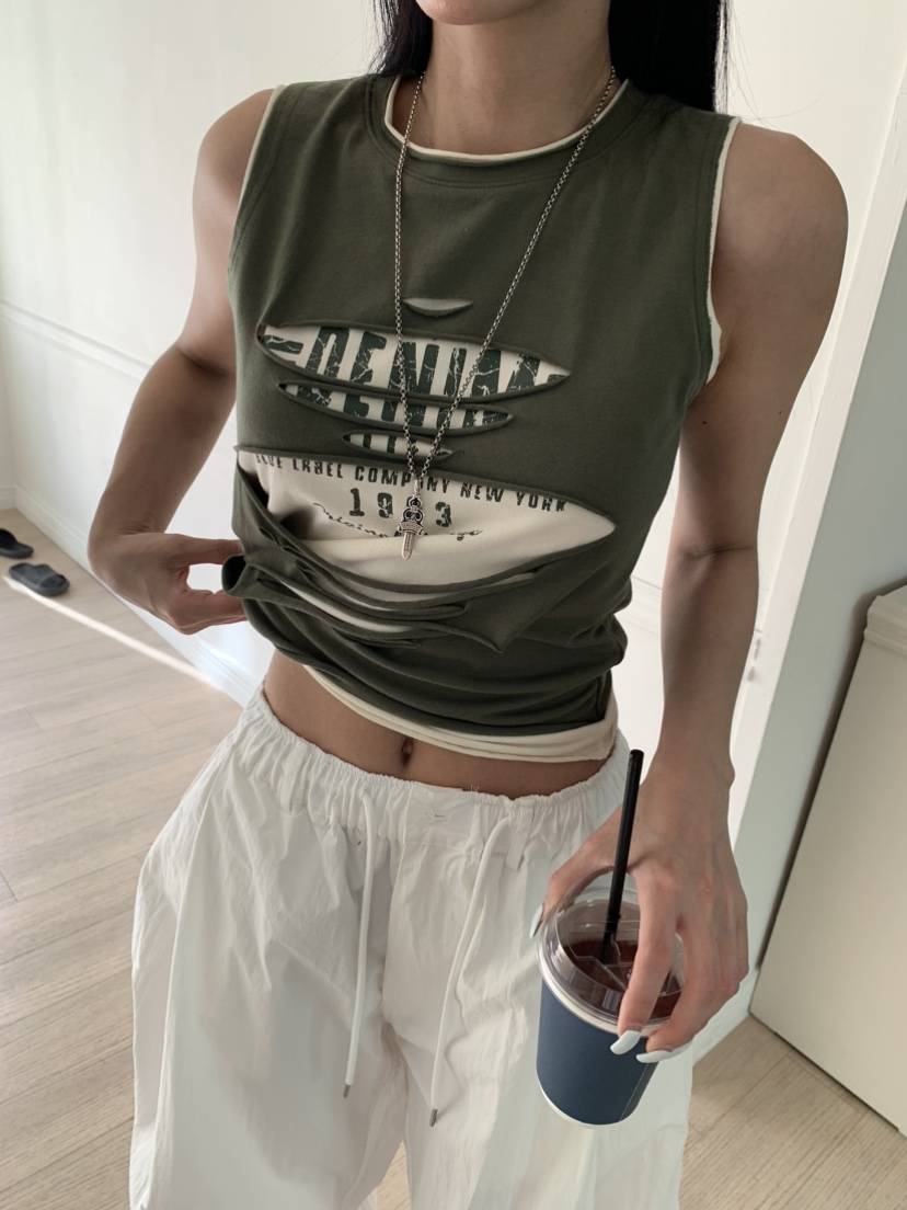 BADCALM韓國東大門直郵女裝新款26夏季人氣時尚休閑吊帶背心BADCALM吊帶/背心