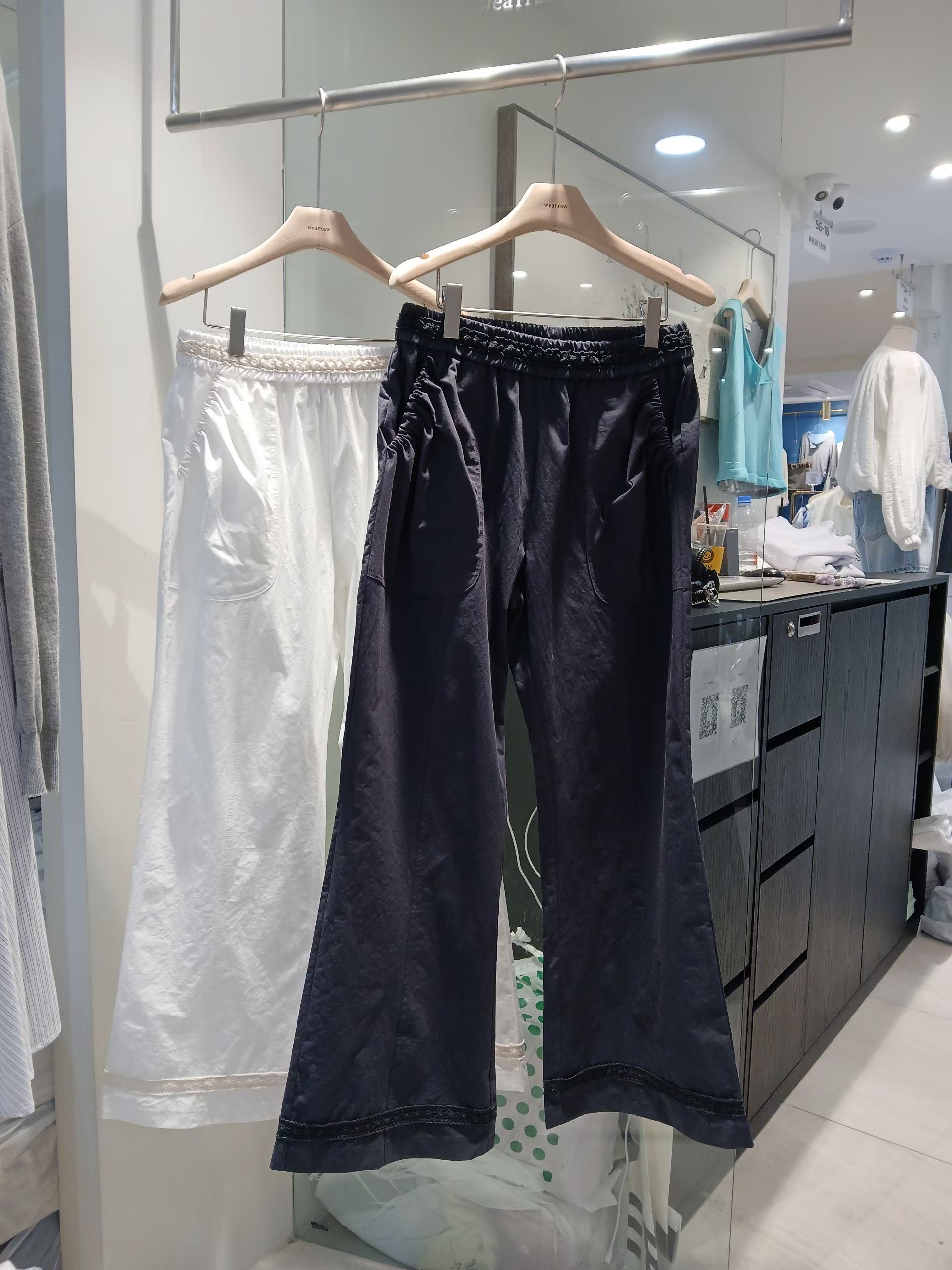 WEARRAW/WELL ROW韓國東大門代購女士新品推薦休閑褲喇叭褲系帶WEARRAW/WELL ROW休閑褲