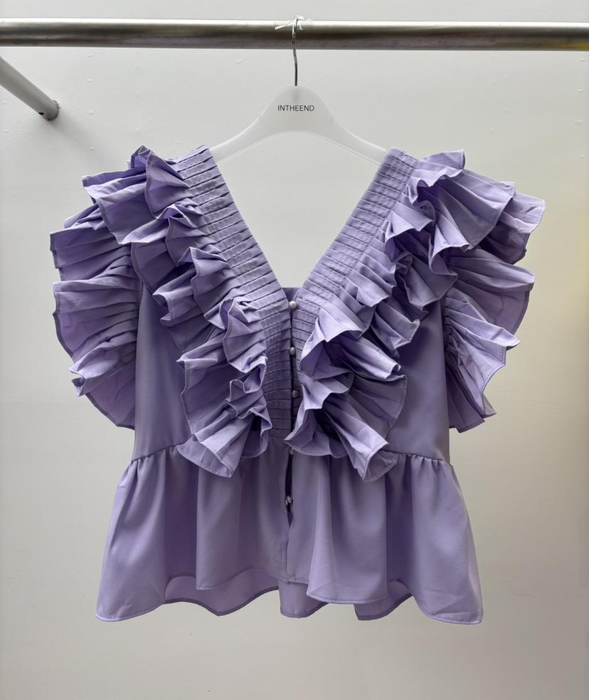 INTHEEND韓國代購女士新品職業人氣26春夏襯衫蕾絲衫褶裥INTHEEND襯衫/蕾絲衫