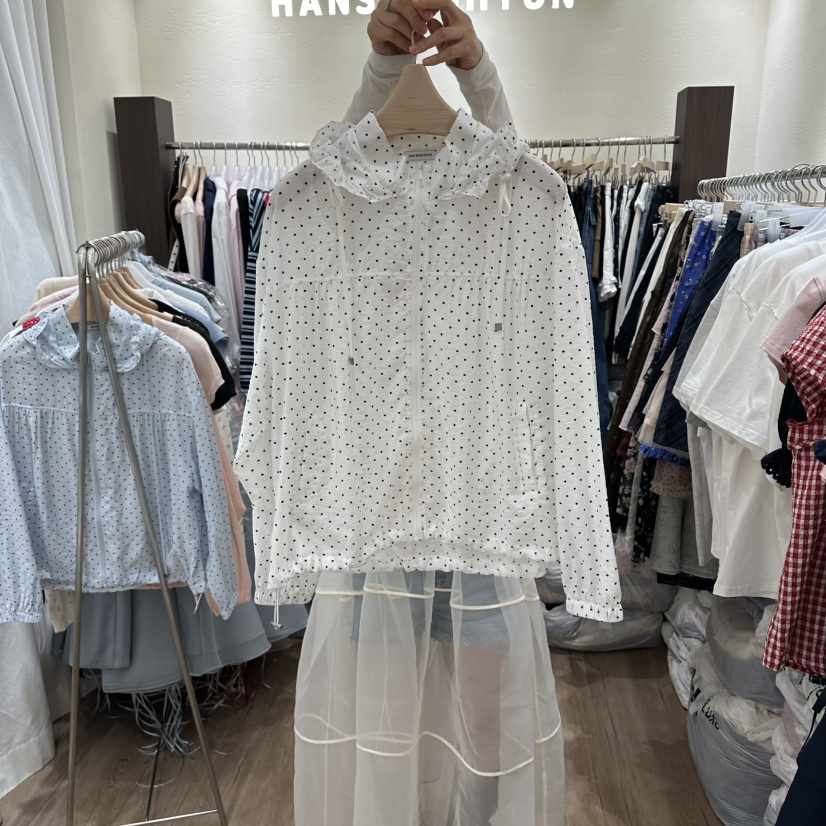 HANSUNGHYUN韓國直郵女裝新品休閑26春夏26夏季夾克荷葉邊HANSUNGHYUN夾克