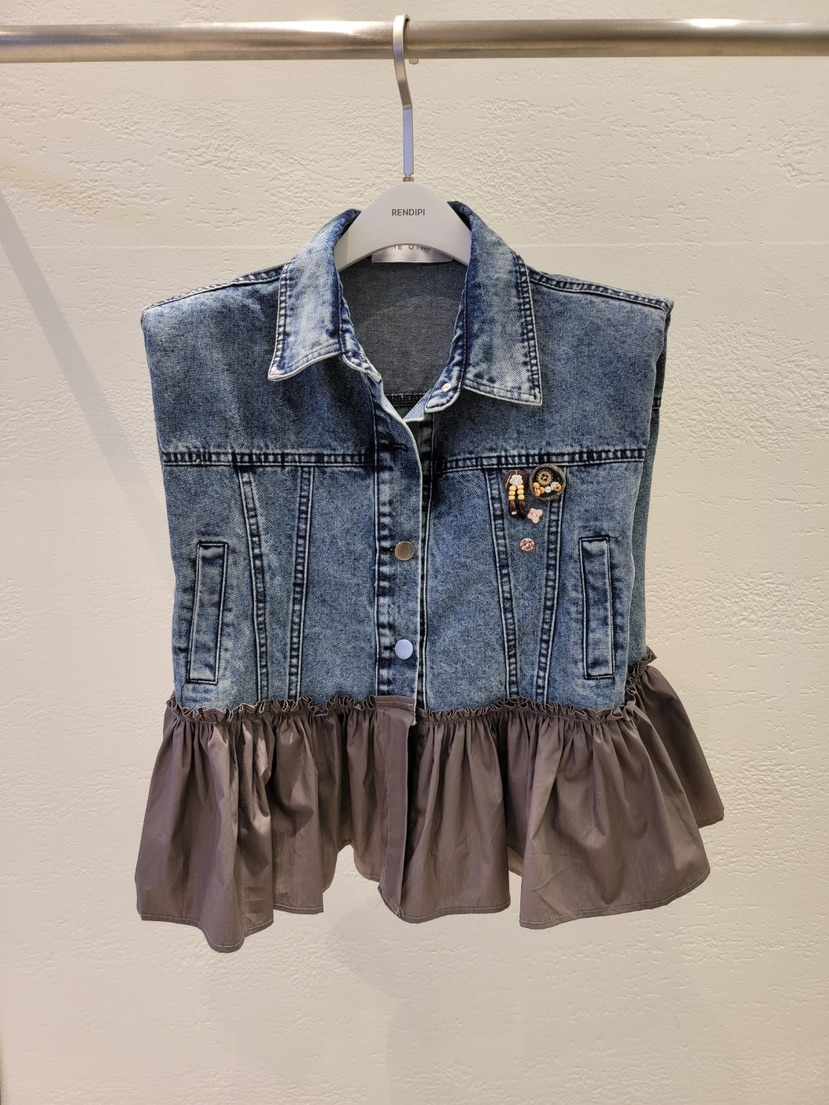 THE OTHER韓國東大門直郵女士新品26春夏時尚馬甲荷葉邊THE OTHER馬甲