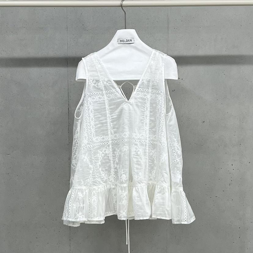 HELDER-P韓國代購女裝新款職業26春夏熱賣吊帶背心刺繡開衩HELDER吊帶/背心