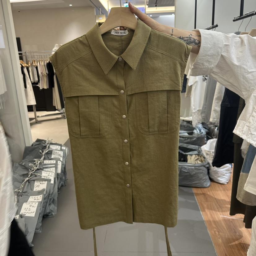 JADEMARKET韓國東大門直郵女士新品職業推薦26夏季馬甲含腰帶JADE SEOUL_MARKET馬甲