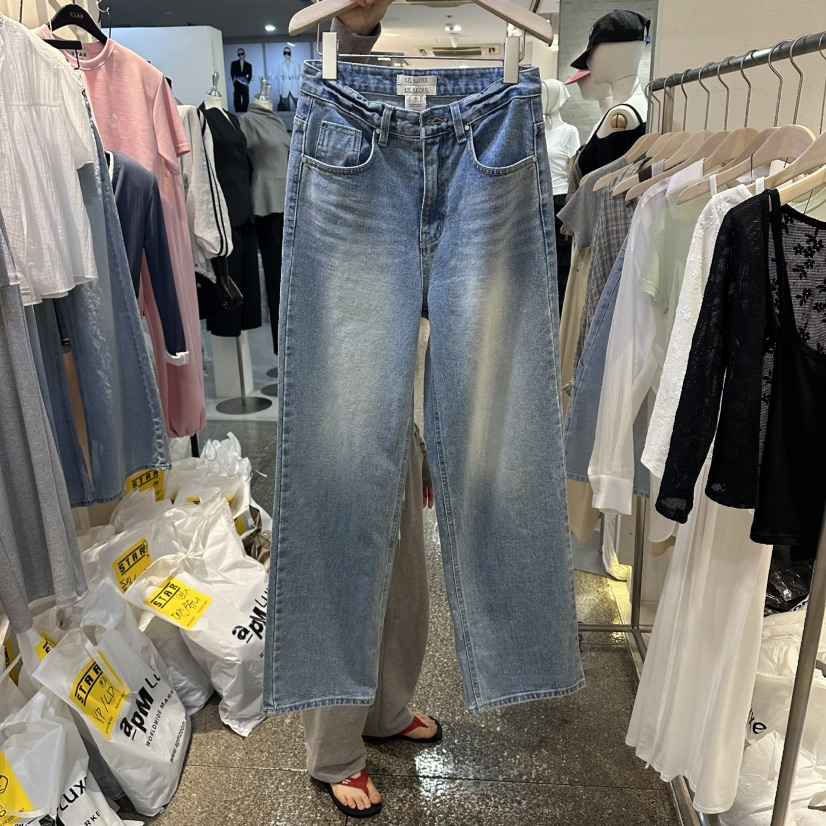 LIL韓國直郵實拍女裝新款熱賣休閑26夏季職業推薦人氣牛仔褲LIL牛仔褲