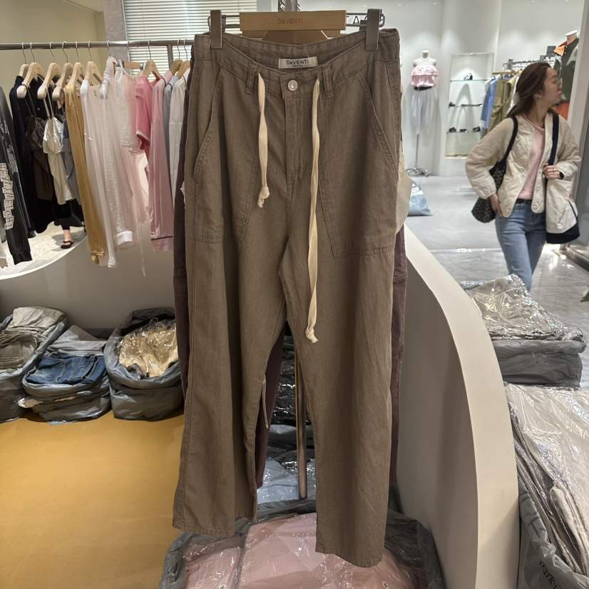 DE VENTI韓國直郵實拍女士新品職業推薦休閑褲工裝褲亞麻DE VENTI休閑褲