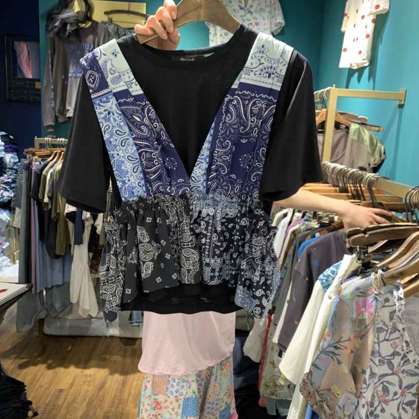 MERCI LINDA韓國直郵女士新品休閑26春夏時尚推薦T恤假兩件MERCI LINDAT恤