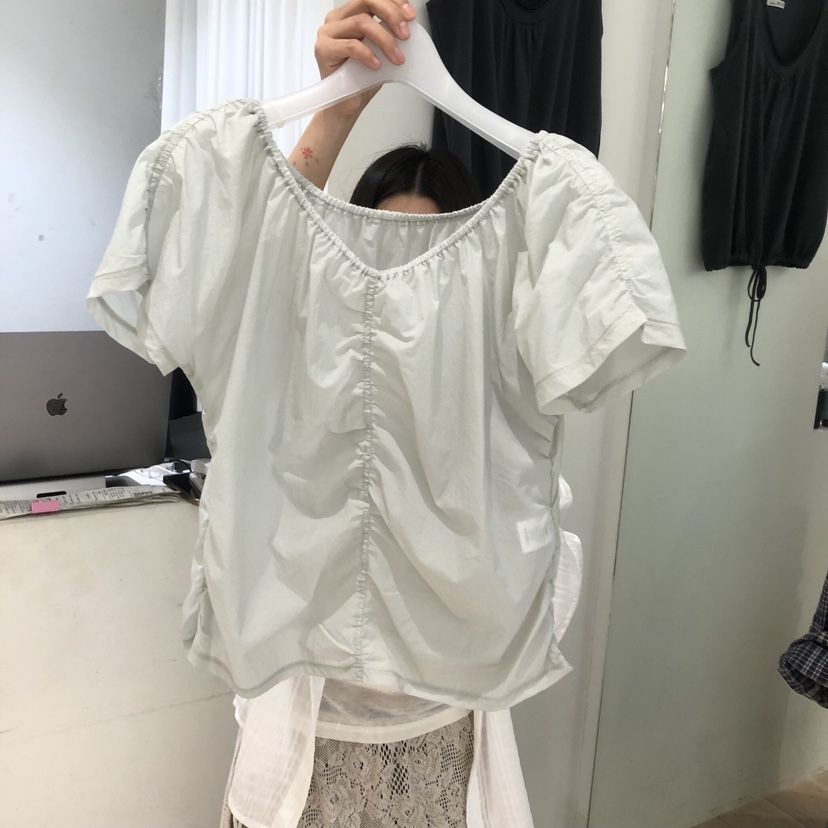 AUBE韓國直郵女士新品熱賣26夏季休閑時尚襯衫蕾絲衫兩面穿AUBE襯衫/蕾絲衫