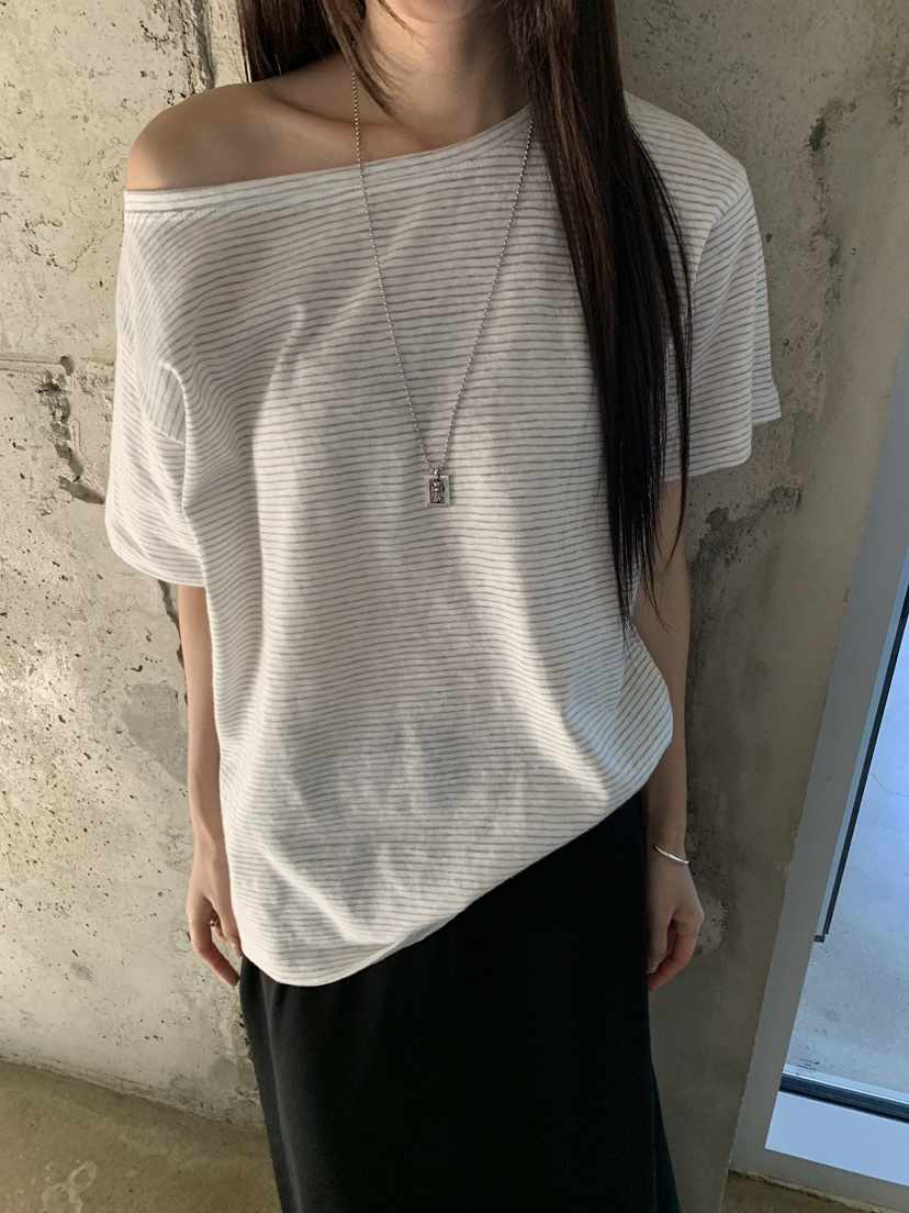 B_GARDER韓國代購女裝新品26夏季休閑職業人氣26春夏T恤條紋B.GARDERT恤