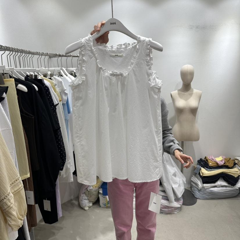 INNI韓國直郵女士新品推薦休閑時尚26夏季吊帶背心荷葉邊inni吊帶/背心
