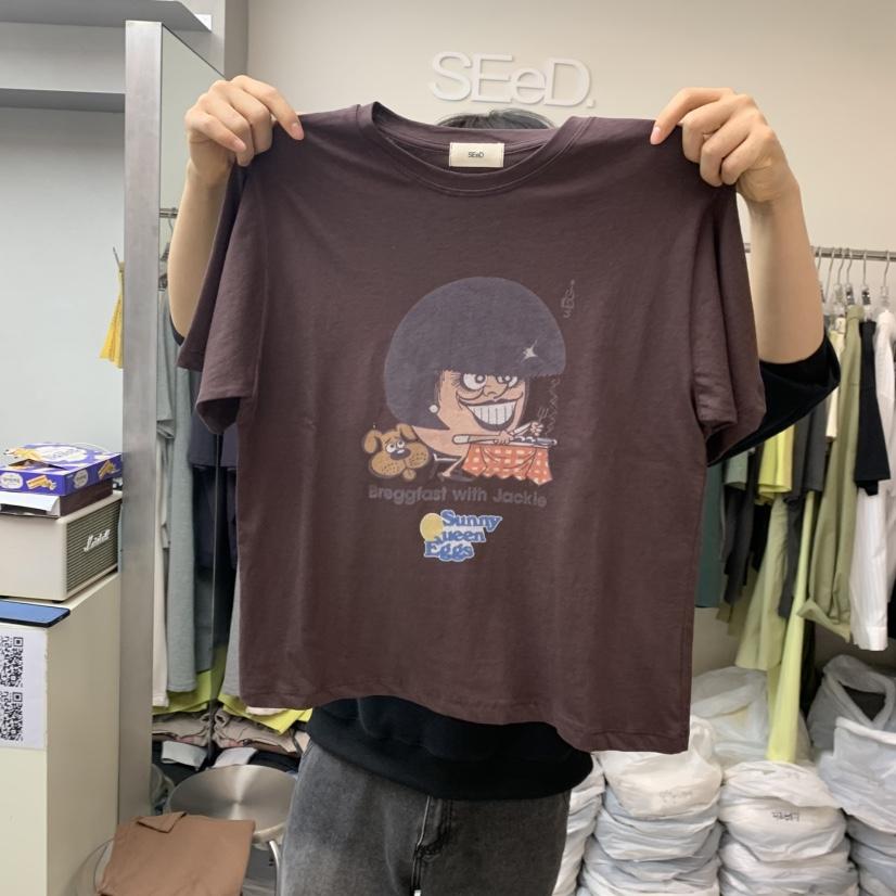LEESEED-A東大門實拍韓國女士新品時尚26夏季推薦休閑T恤SEeD/LEESEEDT恤