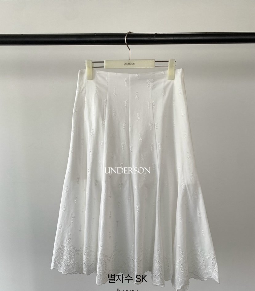 UNDERSON韓國代購女裝新品熱賣26夏季休閑半身裙中短裙刺繡UNDERSON半身裙/中短裙