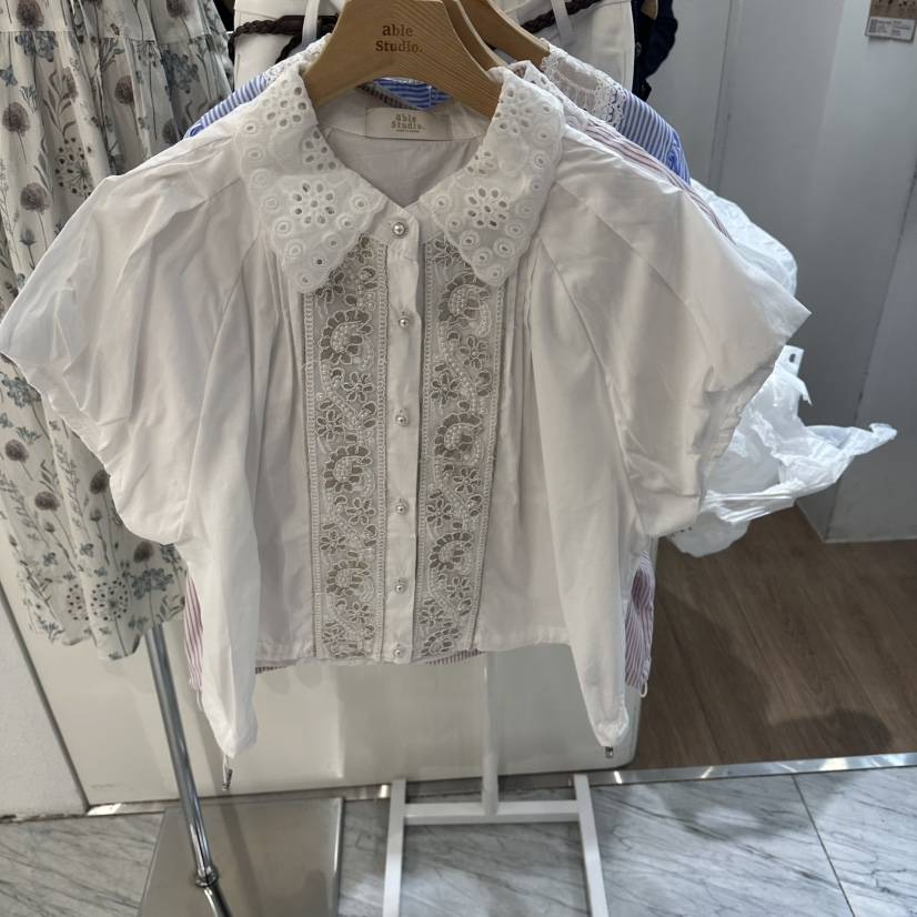 ABLESTUDIO東大門實拍韓國女士新品時尚推薦26夏季襯衫蕾絲衫ABLESTUDIO襯衫/蕾絲衫