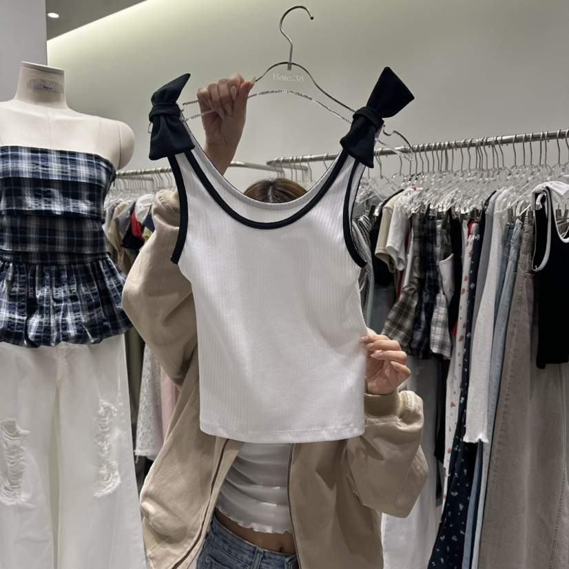 BAIE.38韓國代購女裝新款職業熱賣休閑吊帶背心無袖緞帶BAIE.38吊帶/背心