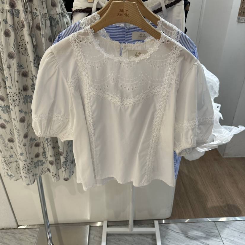 ABLESTUDIO韓國東大門代購女士新品職業26夏季襯衫蕾絲衫ABLESTUDIO襯衫/蕾絲衫