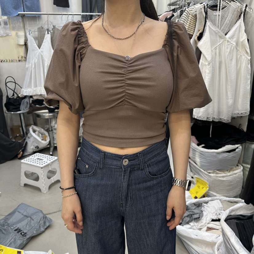 BILLION-L韓國東大門直郵女士新品26夏季熱賣時尚T恤褶皺BILLION-LT恤