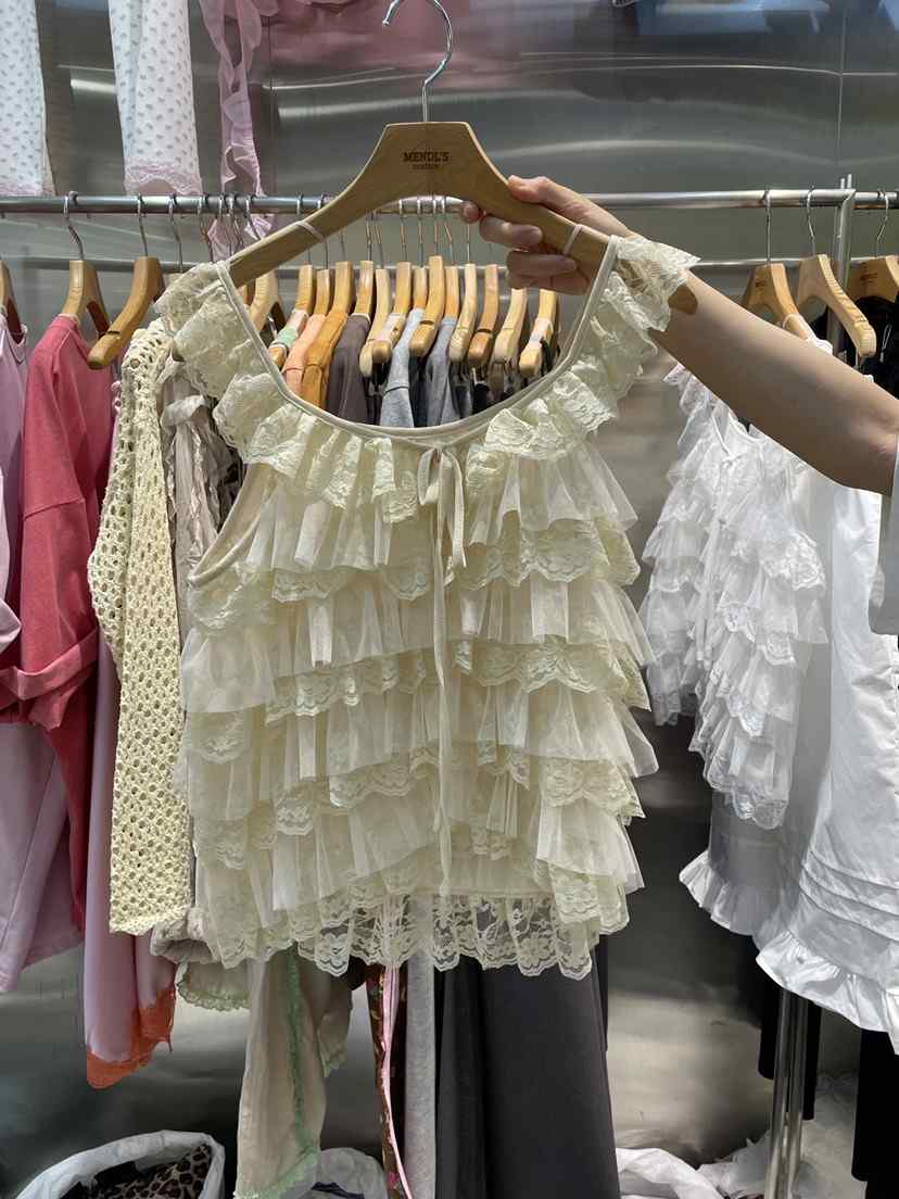 MENDL S韓國東大門代購女士新款26夏季職業時尚襯衫蕾絲衫MENDL S襯衫/蕾絲衫