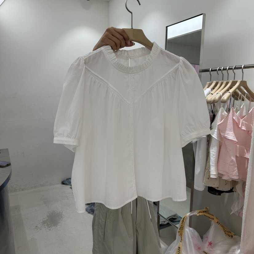 REPELLER韓國代購女裝新款推薦26夏季26春夏襯衫蕾絲衫亞麻REPELLER襯衫/蕾絲衫