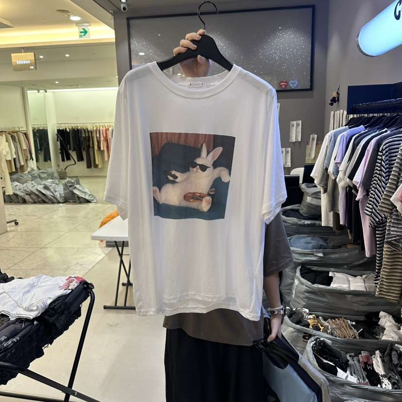 CREDITO韓國直郵女士新品人氣時尚26夏季職業26春夏T恤兔子CREDITOT恤