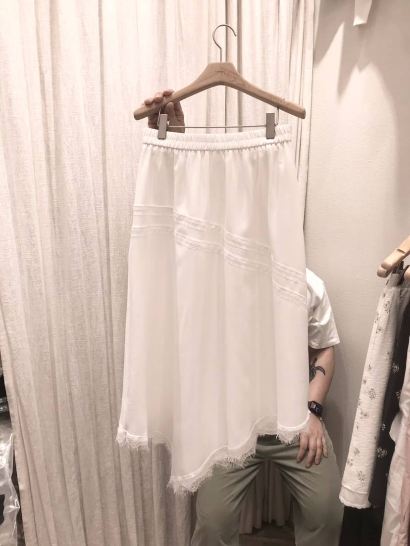 AHOY韓國東大門代購女裝新品時尚半身裙中短裙不對稱蕾絲AHOY半身裙/中短裙