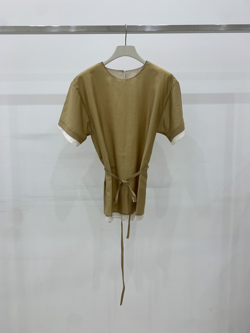 ARVE韓國直郵實拍女士新品26夏季推薦襯衫蕾絲衫含腰繩撞色ARVE襯衫/蕾絲衫