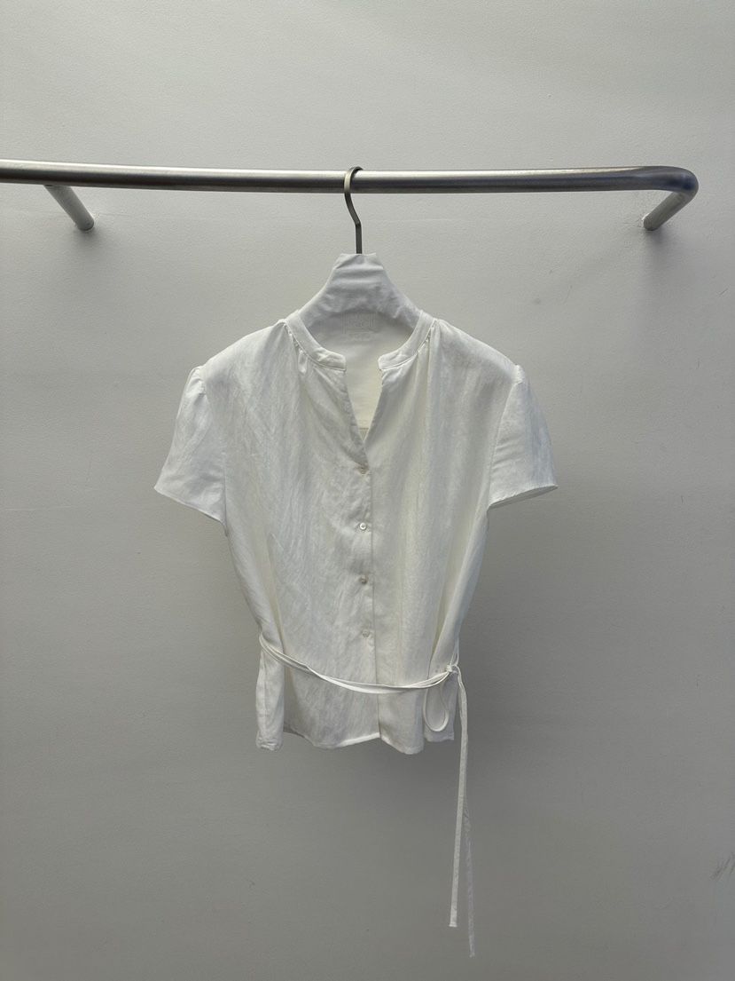 WIDA-P/RENEJ韓國東大門直郵女士新品休閑襯衫蕾絲衫含腰繩WIDA-P/RENEJ襯衫/蕾絲衫