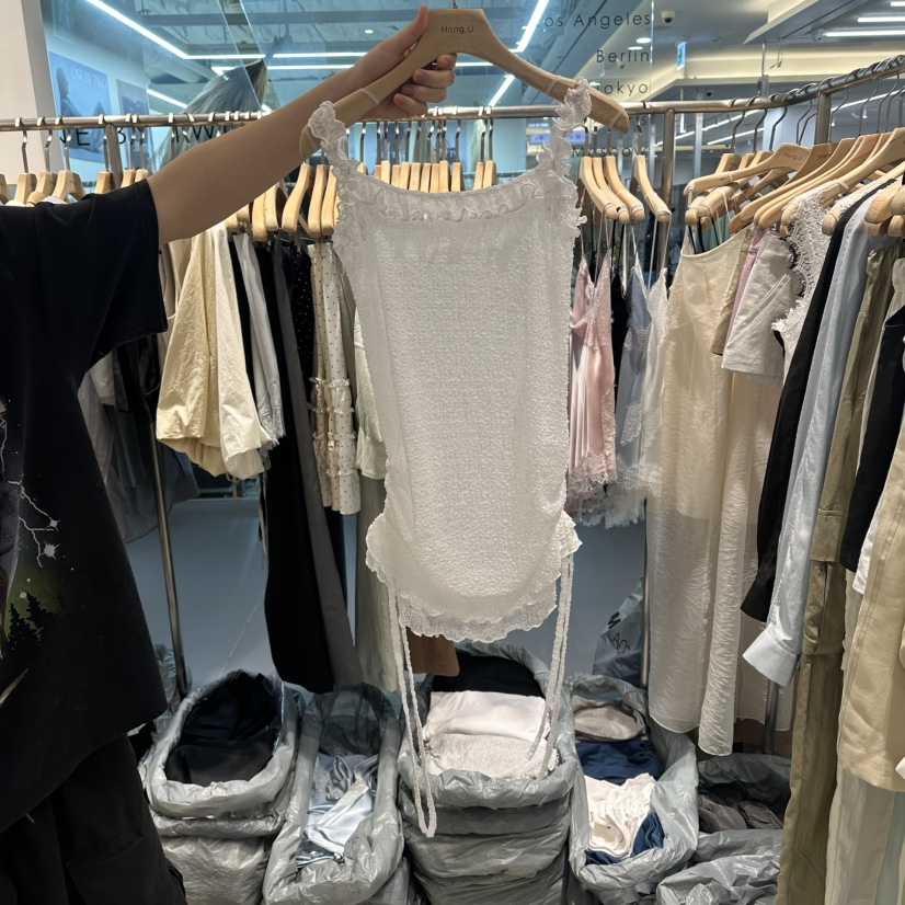 HONG.U韓國東大門直郵女士新品26夏季時尚休閑吊帶背心蕾絲HONG.U吊帶/背心