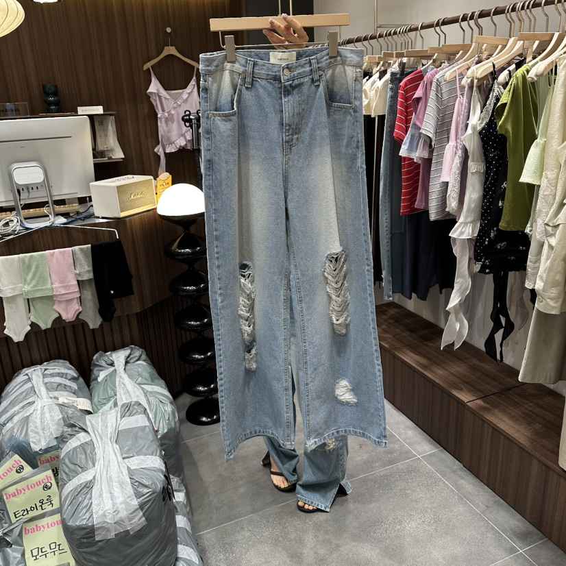 BABYTOUCH韓國直郵女士新品26春夏26夏季人氣時尚休閑牛仔褲BABYTOUCH牛仔褲
