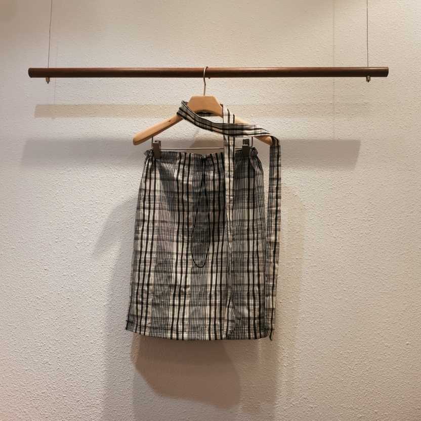 DARLUZ_MI韓國直郵實拍女士新款26夏季半身裙中短裙系帶格子DARLUZ_MI半身裙/中短裙