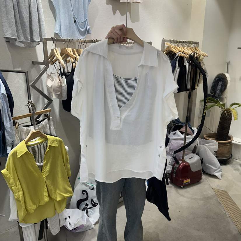HIPTIQUE韓國代購女士新品26春夏時尚休閑襯衫蕾絲衫假兩件HIPTIQUE襯衫/蕾絲衫
