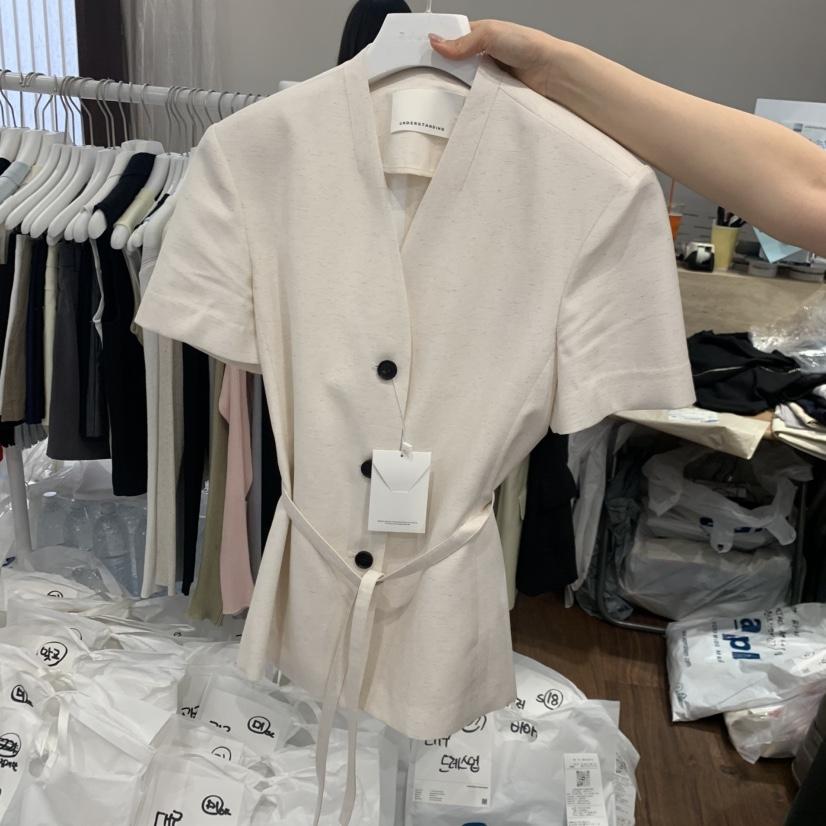 UNDERSTANDING東大門實拍韓國女士新品休閑26春夏夾克含腰繩UNDERSTANDING夾克