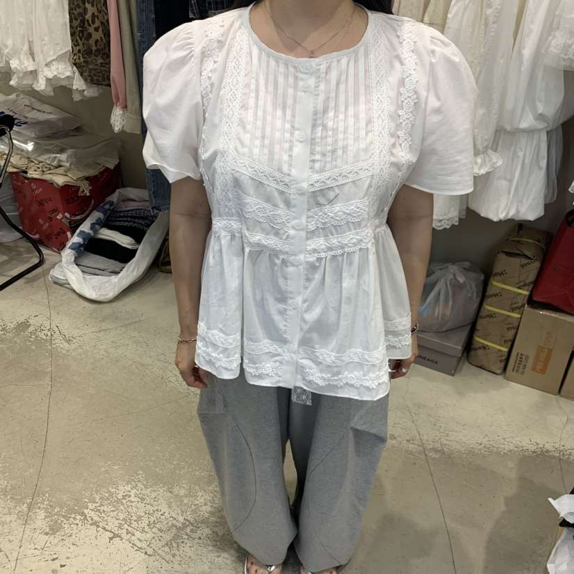 J PEAK/BY FLOW韓國東大門代購女裝新品職業襯衫蕾絲衫J PEAK襯衫/蕾絲衫