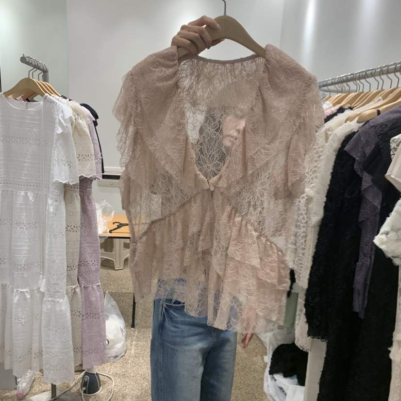 A韓國直郵實拍女士新品時尚推薦26夏季26春夏人氣襯衫蕾絲衫A STORE襯衫/蕾絲衫