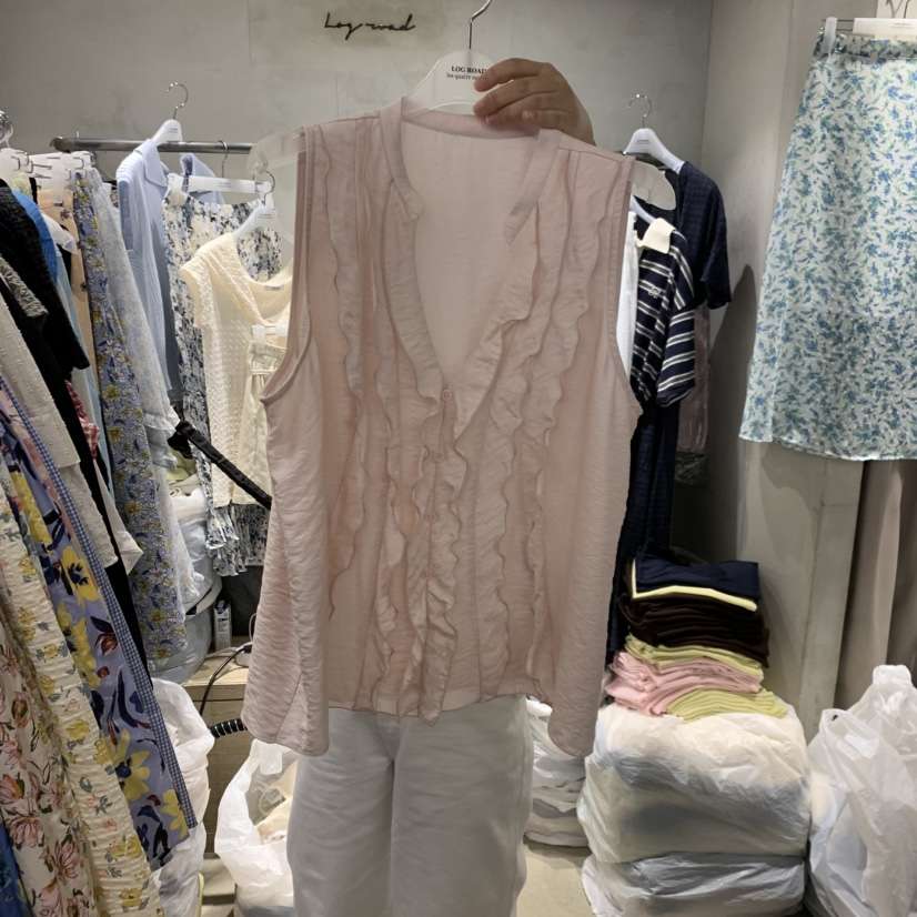 LOGROAD韓國直郵女士新品職業26春夏人氣時尚休閑襯衫蕾絲衫LOG ROAD襯衫/蕾絲衫