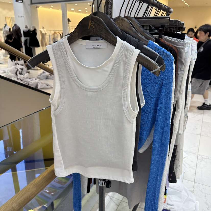 A2/D2東大門實拍韓國女士新品時尚吊帶背心不對稱假兩件A2/D2吊帶/背心