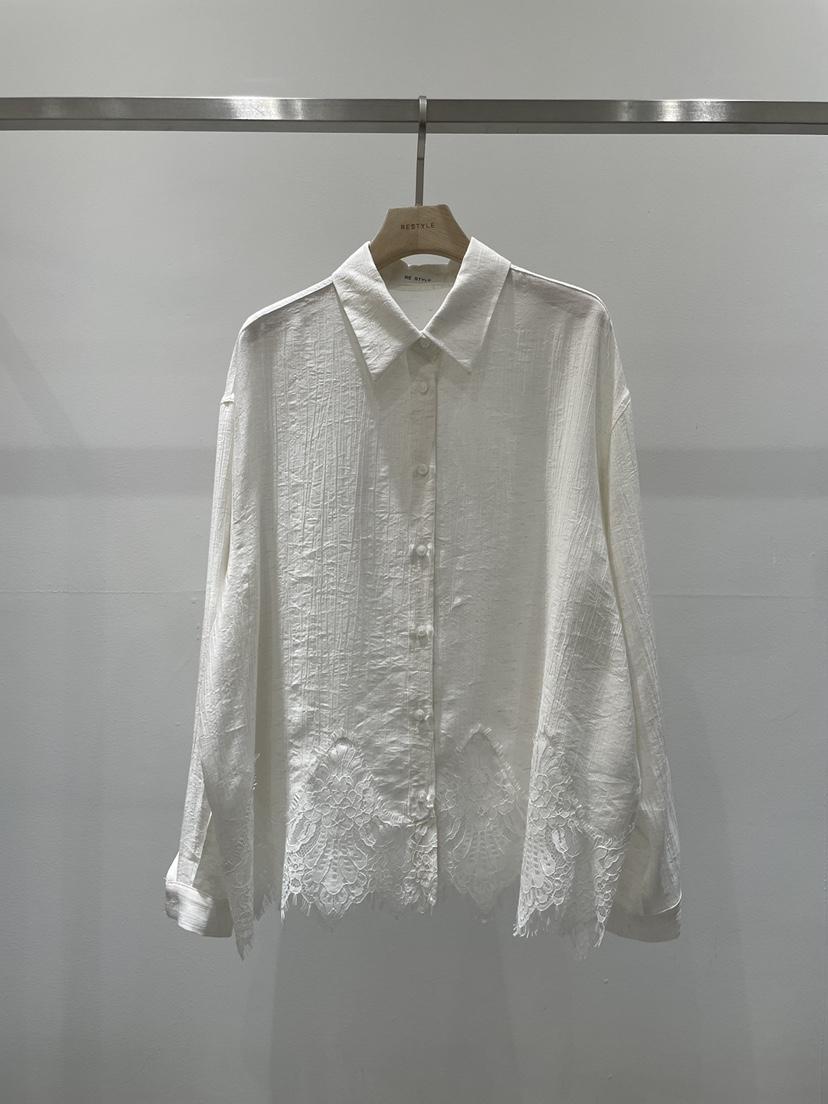 RE STYLE-Q韓國東大門直郵女士新品26春夏推薦襯衫蕾絲衫RE STYLE襯衫/蕾絲衫