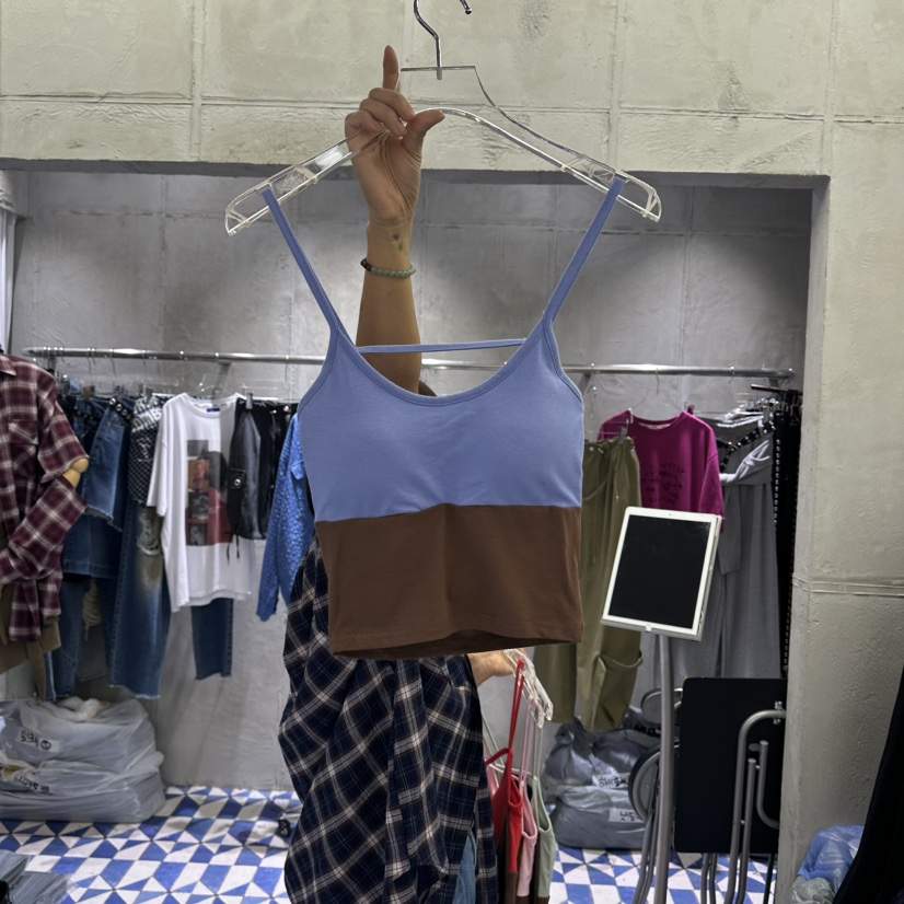 AMOUR韓國直郵女裝新品時尚休閑人氣26春夏職業吊帶背心撞色AMOUR吊帶/背心
