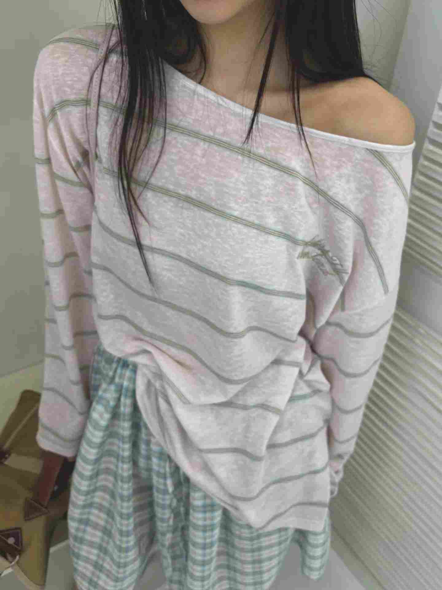 ONTHEMOOD韓國直郵實拍女裝新款熱賣推薦休閑時尚長袖T恤RIPPLE長袖T恤