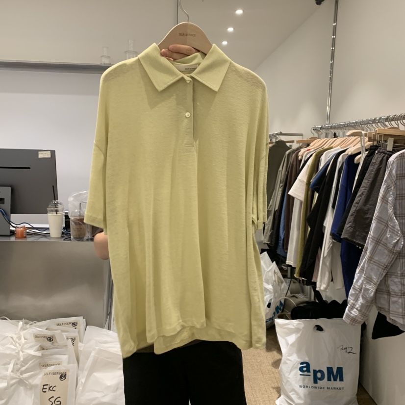SELF SERVICE韓國直郵實拍女士新品26夏季時尚26春夏T恤亞麻SELF SERVICET恤