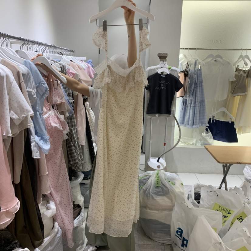 TYCHE東大門實拍韓國女裝新品職業熱賣26夏季26春夏連衣裙花朵TYCHE連衣裙