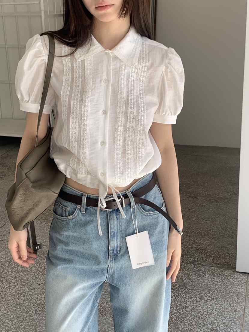 LOGARDEN東大門實拍韓國女士新款26春夏熱賣26夏季襯衫蕾絲衫LO GARDEN襯衫/蕾絲衫