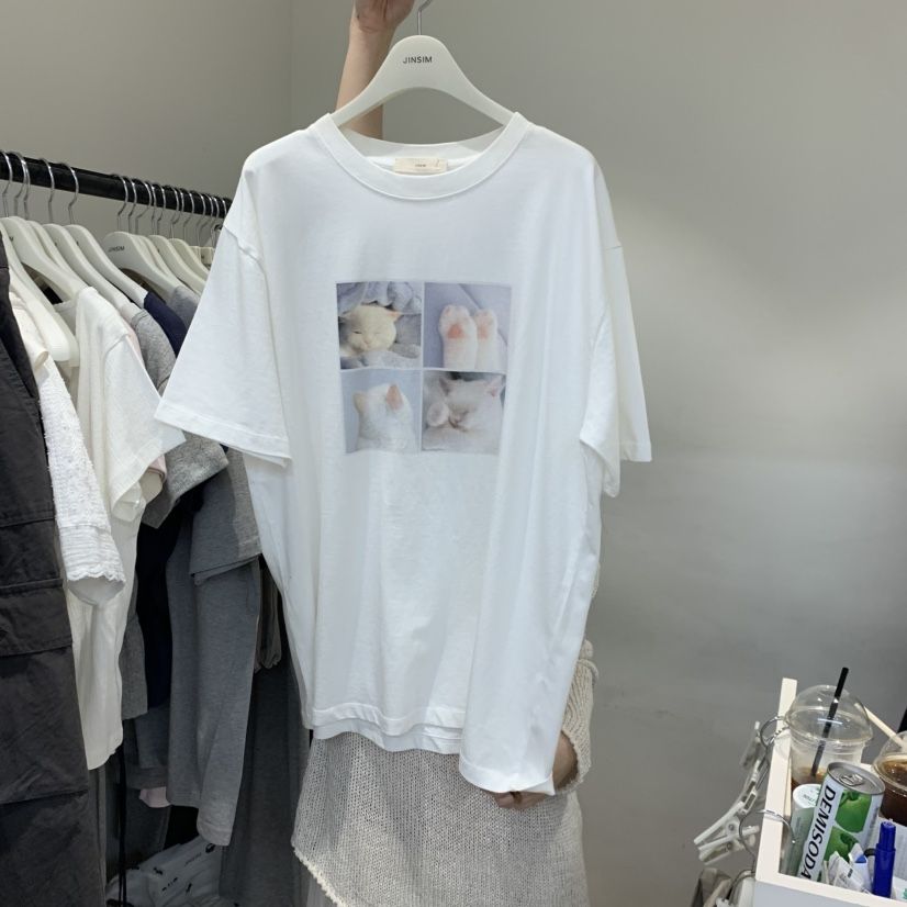 JINSIM韓國直郵實拍女士新款26夏季休閑職業時尚熱賣推薦T恤JINSIMT恤