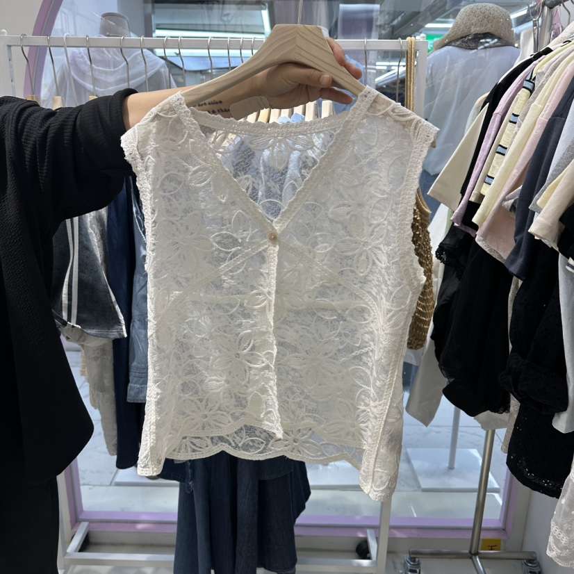 JH.STUDIO-Q韓國代購女士新品熱賣26夏季吊帶背心刺繡繡花JH.STUDIO-Q吊帶/背心