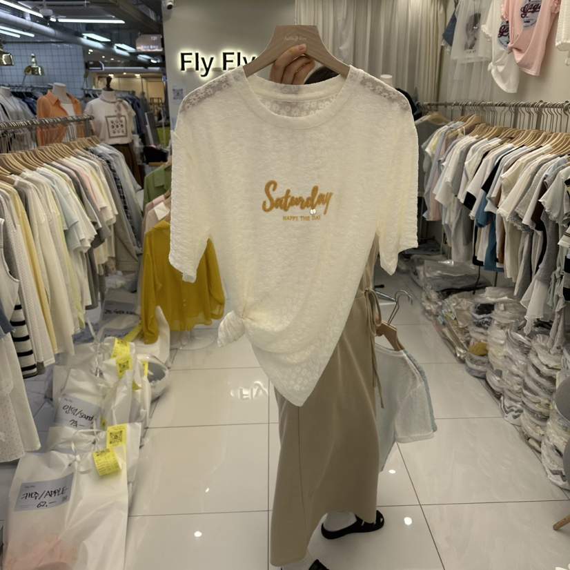 FLYFLY/LULULALLA/LIVE韓國直郵女士新款熱賣時尚T恤蕾絲FLYFLY/LULULALLA/LIVET恤