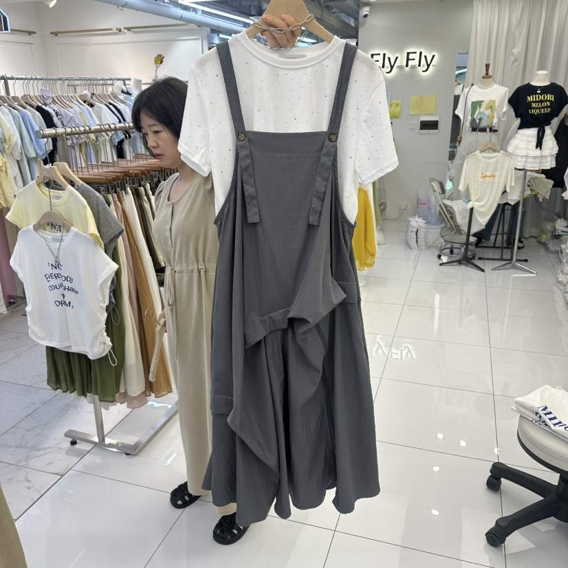 FLYFLY/LULULALLA/LIVE韓國直郵女士新款26夏季連衣裙不含內搭帆布FLYFLY/LULULALLA/LIVE連衣裙